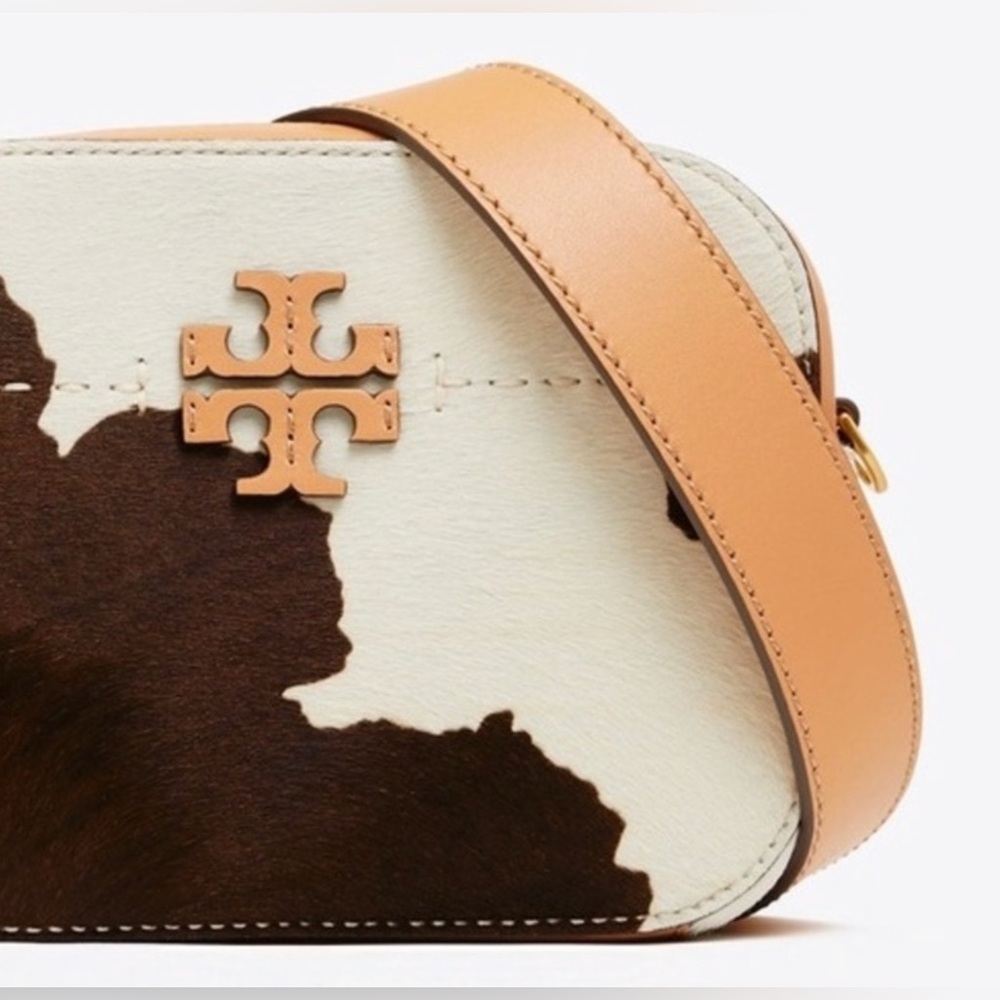 New Tory Burch McGraw Calf Hair Crossbody Camera Bag Rare - Picture 3 of 15